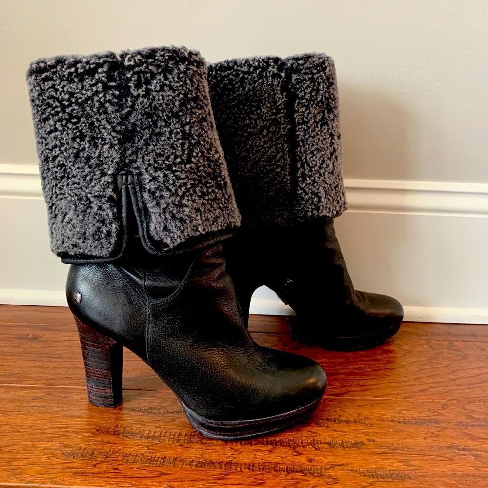 UGG Black Leather Boots